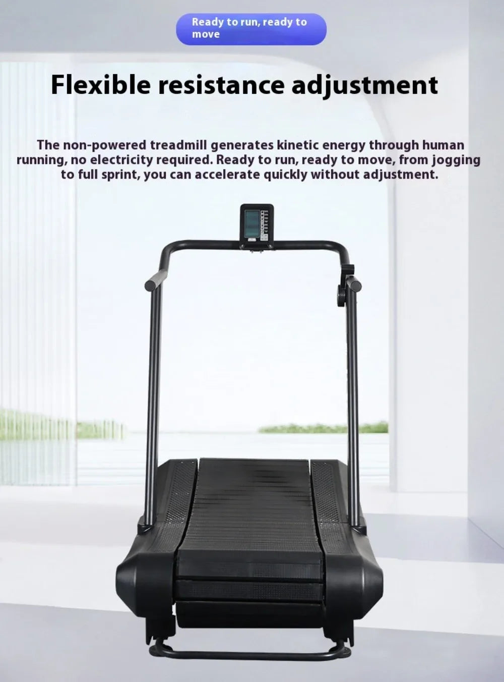 Unpowered Treadmill Gym Adjustable Curved Large Multi-functional Home Fitness Equipment No Power Manual Treadmill Resistance