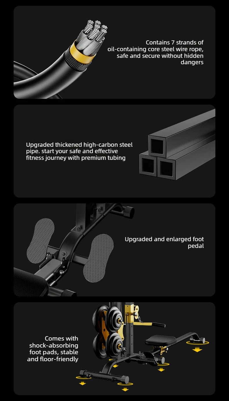 Rowing Machine With Pull-Back Function LAT Pull Down Machine For Fat-Burning Workouts Gym Equipments For Home