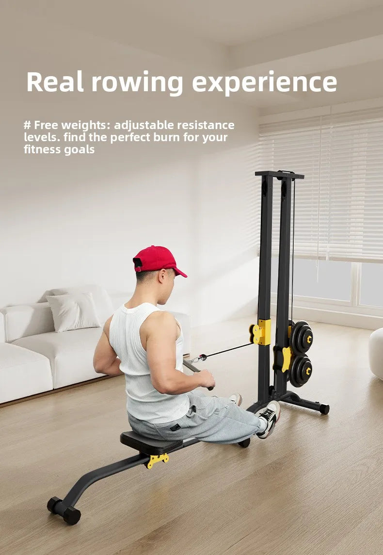 Rowing Machine With Pull-Back Function LAT Pull Down Machine For Fat-Burning Workouts Gym Equipments For Home