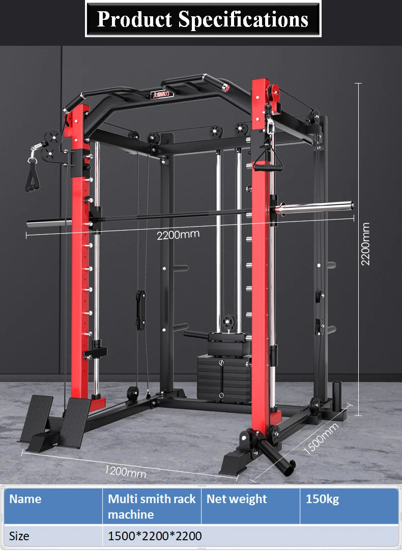All-in-One Unisex Home Gym Equipment Multi-Function Smith Machine For Squat Rack And Weight Lifting