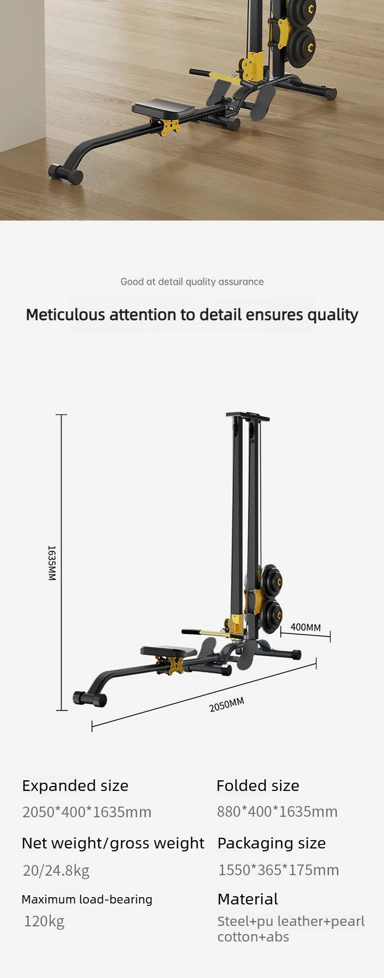 Rowing Machine With Pull-Back Function LAT Pull Down Machine For Fat-Burning Workouts Gym Equipments For Home