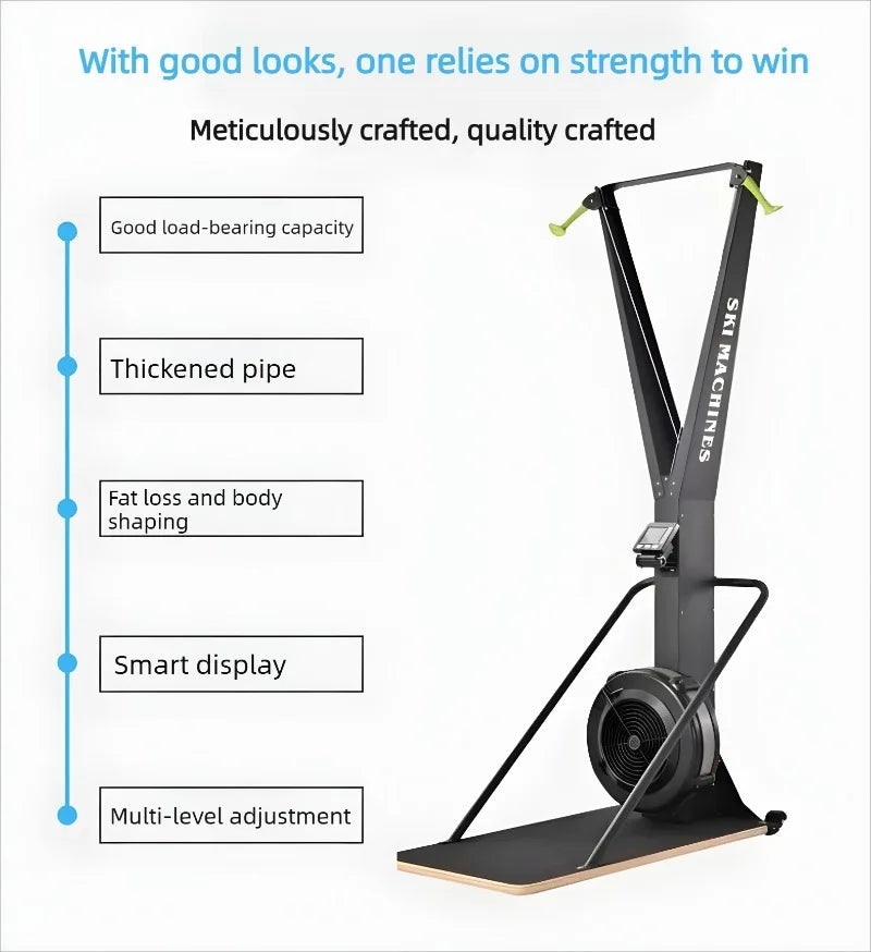 Ski Erg Trainer Mute Ski Machine Cardio Ski Machine Wind Resistance Winter  Exercise Training Machine for Home Indoor Gym Use