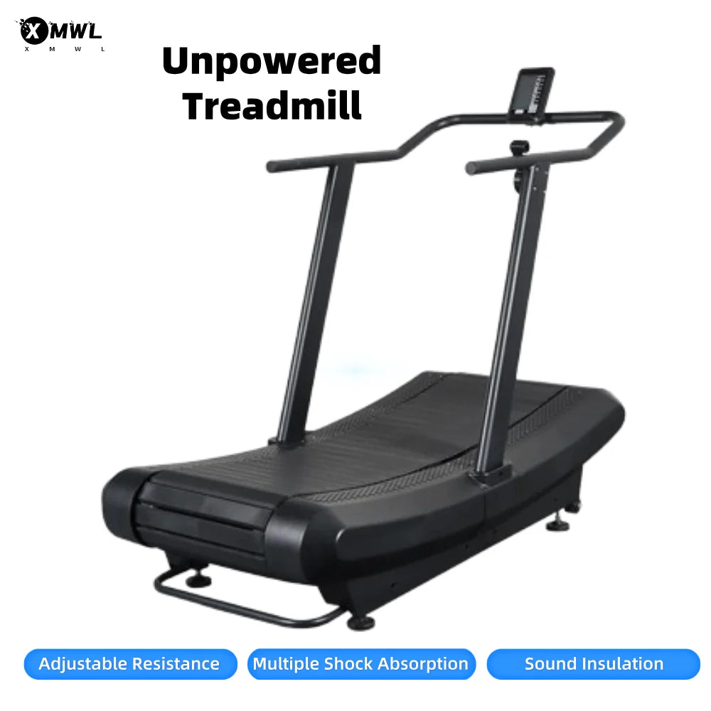 Unpowered Treadmill Gym Adjustable Curved Large Multi-functional Home Fitness Equipment No Power Manual Treadmill Resistance