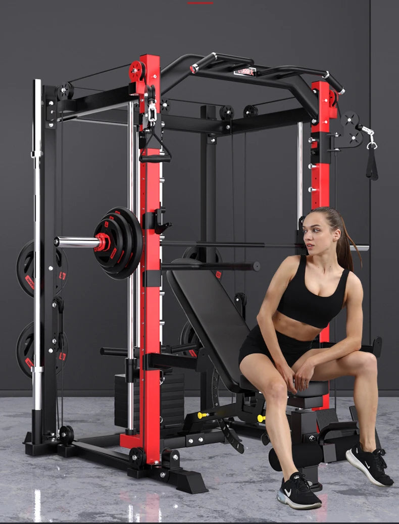 All-in-One Unisex Home Gym Equipment Multi-Function Smith Machine For Squat Rack And Weight Lifting