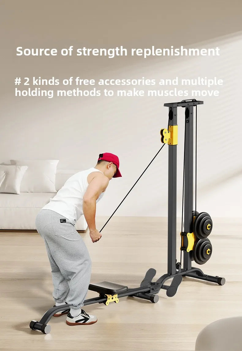 Rowing Machine With Pull-Back Function LAT Pull Down Machine For Fat-Burning Workouts Gym Equipments For Home