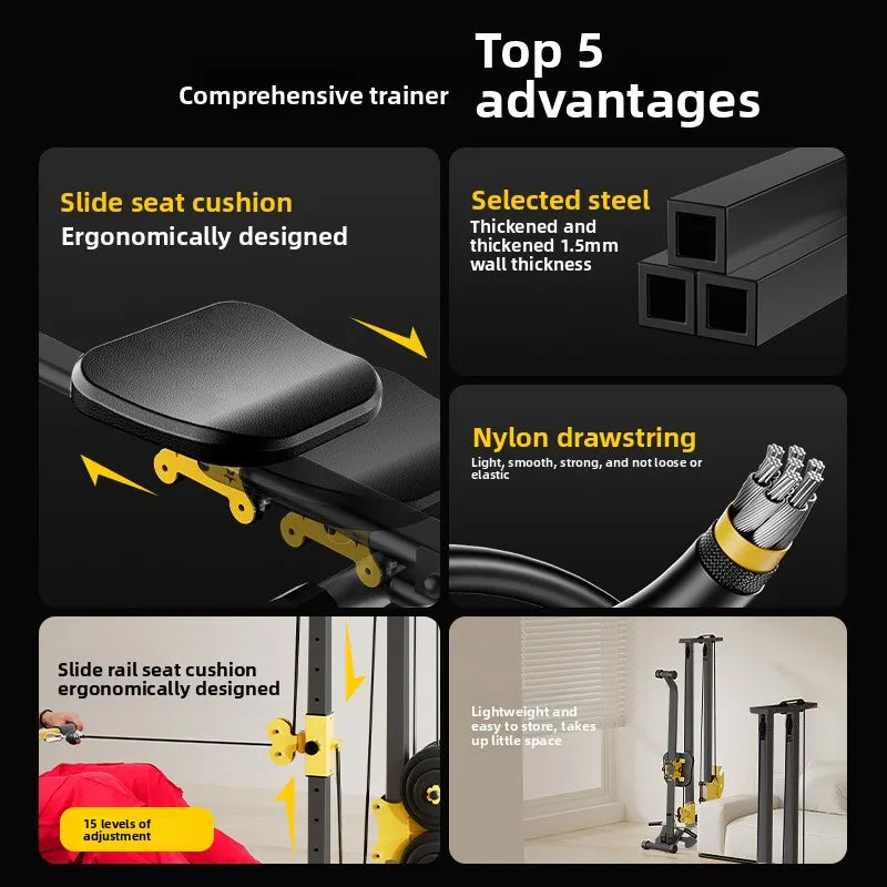 Rowing Machine With Pull-Back Function LAT Pull Down Machine For Fat-Burning Workouts Gym Equipments For Home