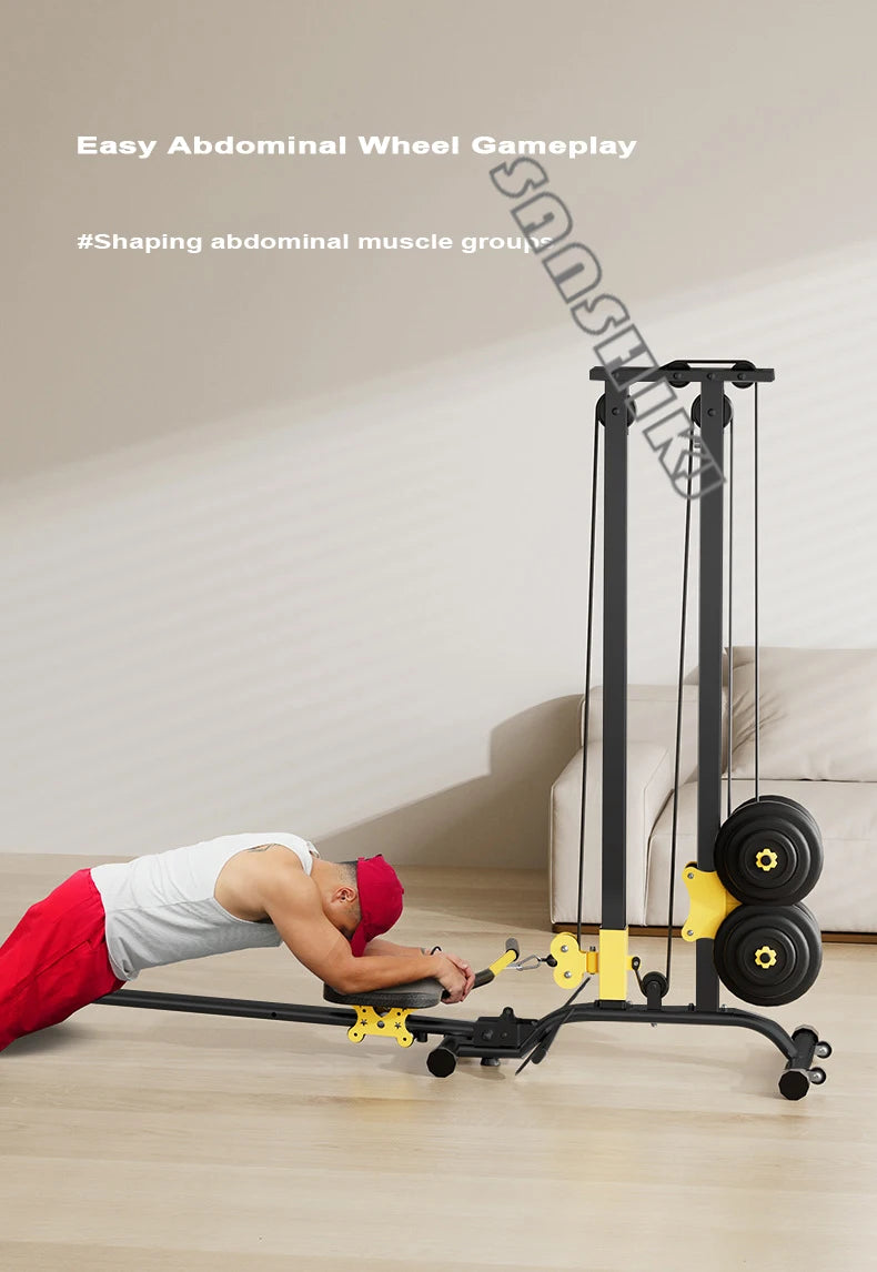 Rowing machine fitness equipment, exercise high pull stand dumbbell multifunctional integrated training device, smith machine