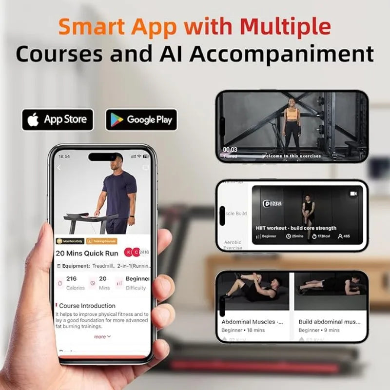 3.5 HP Treadmill for Home with Incline Folding Treadmills Quiet Foldable Running Machine with APP