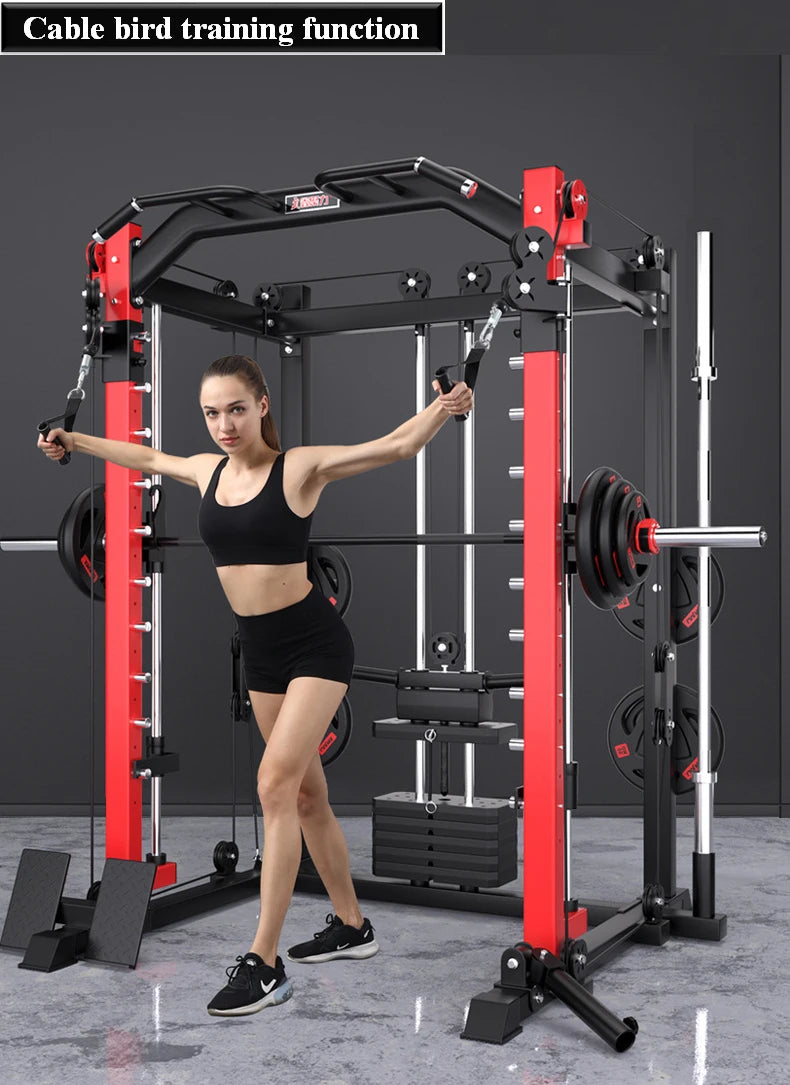 All-in-One Unisex Home Gym Equipment Multi-Function Smith Machine For Squat Rack And Weight Lifting