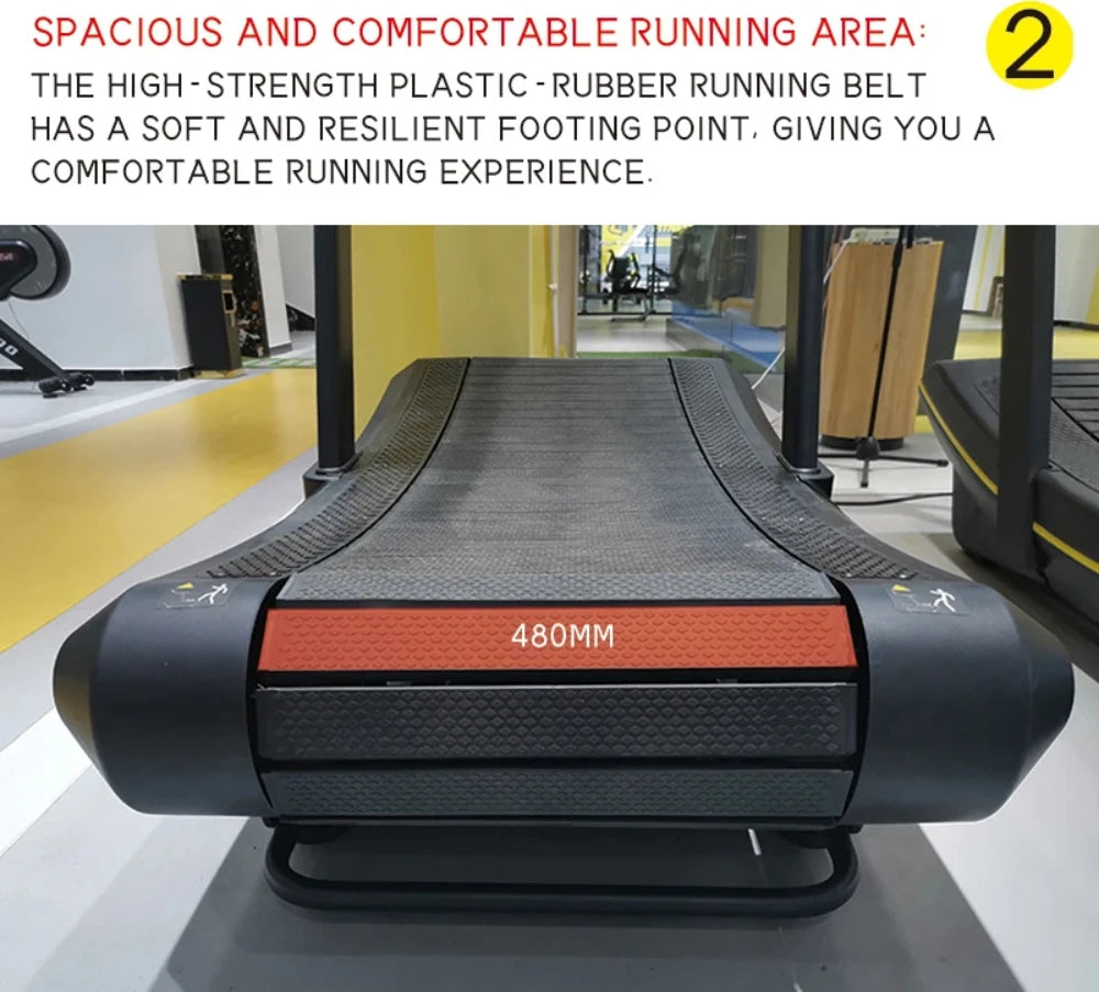 Unpowered Treadmill Gym Adjustable Curved Large Multi-functional Home Fitness Equipment No Power Manual Treadmill Resistance