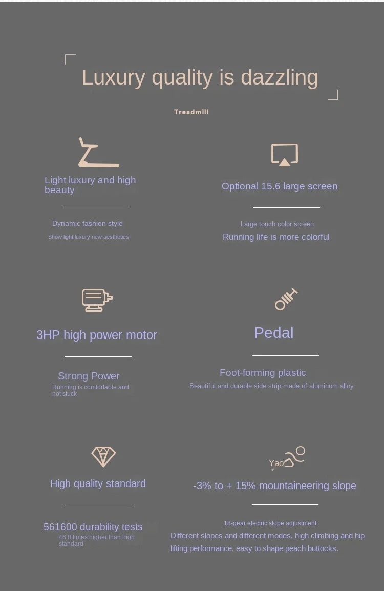 Intelligent Mute Multifunctional Electric treadmill, Shock Absorption, Indoor Commercial treadmill, in Gym