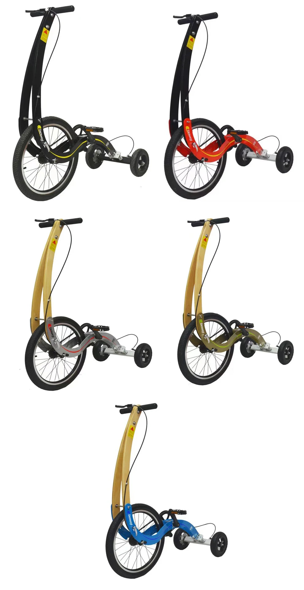 Folding Exercise Stand Up Half Bike Without Seat, Portable 20 Inch Sports Bike Fitness