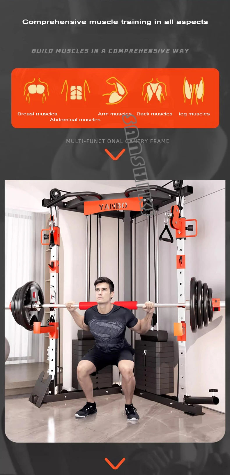 Multifunctional Squatting Frame, Gantry Frame, Household Fitness Equipment, Small Bird Comprehensive Trainer, New