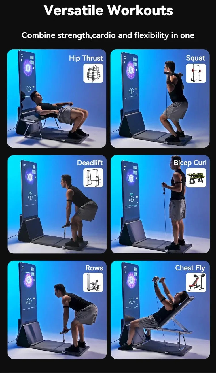 Multifunctional Folding Home Fitness Mirror, AI Real-time Data Monitoring, Precise Correction of Movements, Scientific Exercise