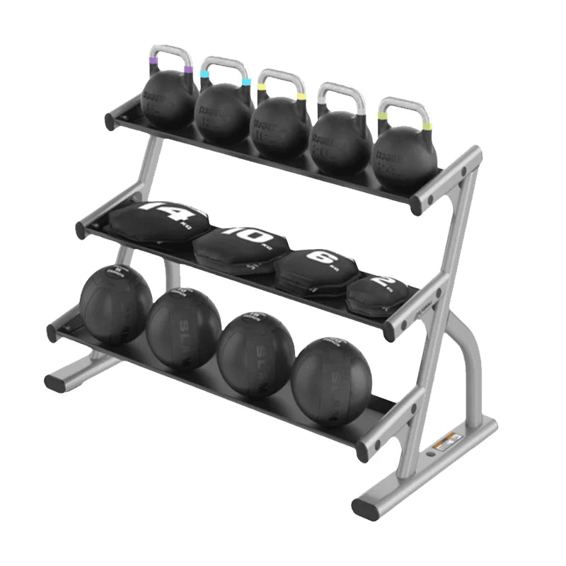 QLK Gym Machines Three Tier Long Saddle Dumbbell Rack Fitness Strength Training