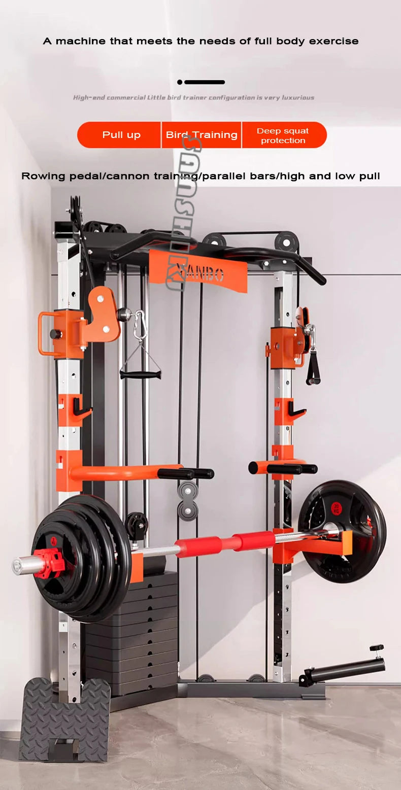 Multifunctional Squatting Frame, Gantry Frame, Household Fitness Equipment, Small Bird Comprehensive Trainer, New