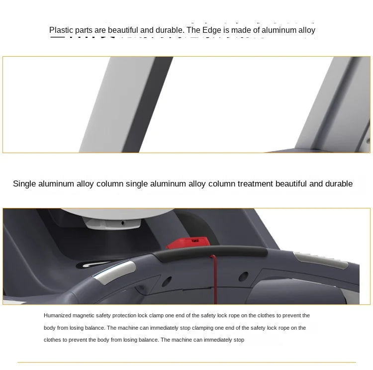 Intelligent Mute Multifunctional Electric treadmill, Shock Absorption, Indoor Commercial treadmill, in Gym