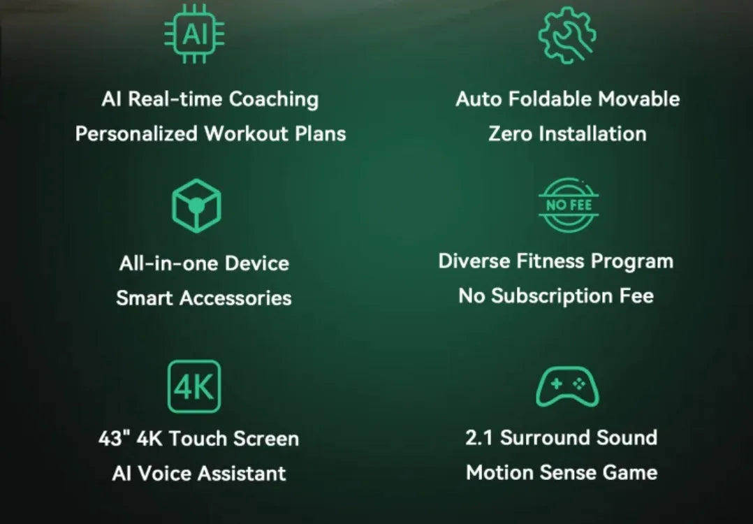 Multifunctional Folding Home Fitness Mirror, AI Real-time Data Monitoring, Precise Correction of Movements, Scientific Exercise