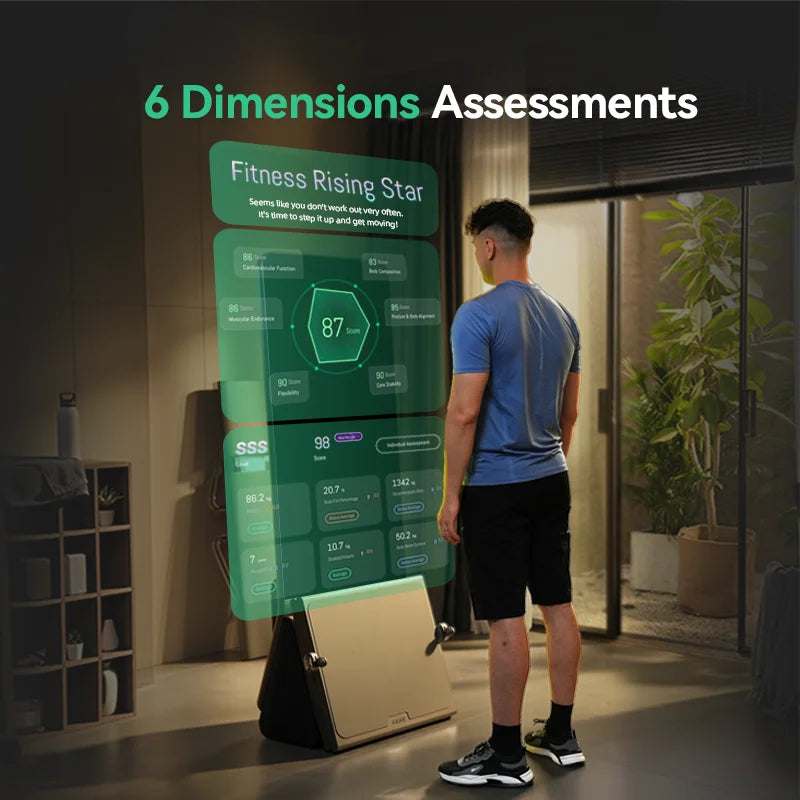 Multifunctional Folding Home Fitness Mirror, AI Real-time Data Monitoring, Precise Correction of Movements, Scientific Exercise