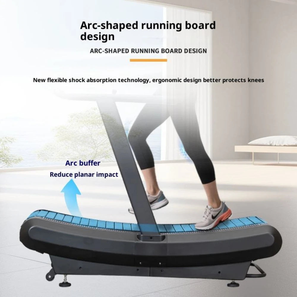 Unpowered Treadmill Gym Adjustable Curved Large Multi-functional Home Fitness Equipment No Power Manual Treadmill Resistance