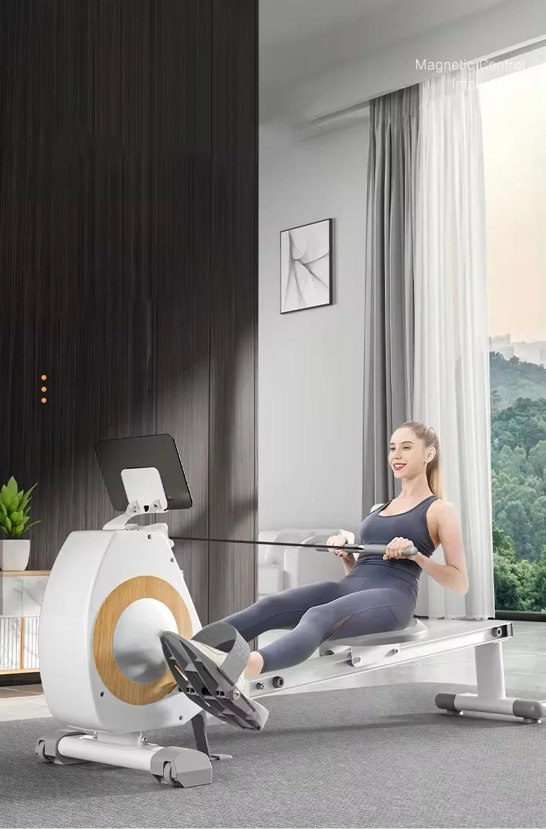 Home Silent Foldable Gym Fitness Cardio Training Equipment Rower Machine Indoor Magnetic Seated Exercise Rowing Machine