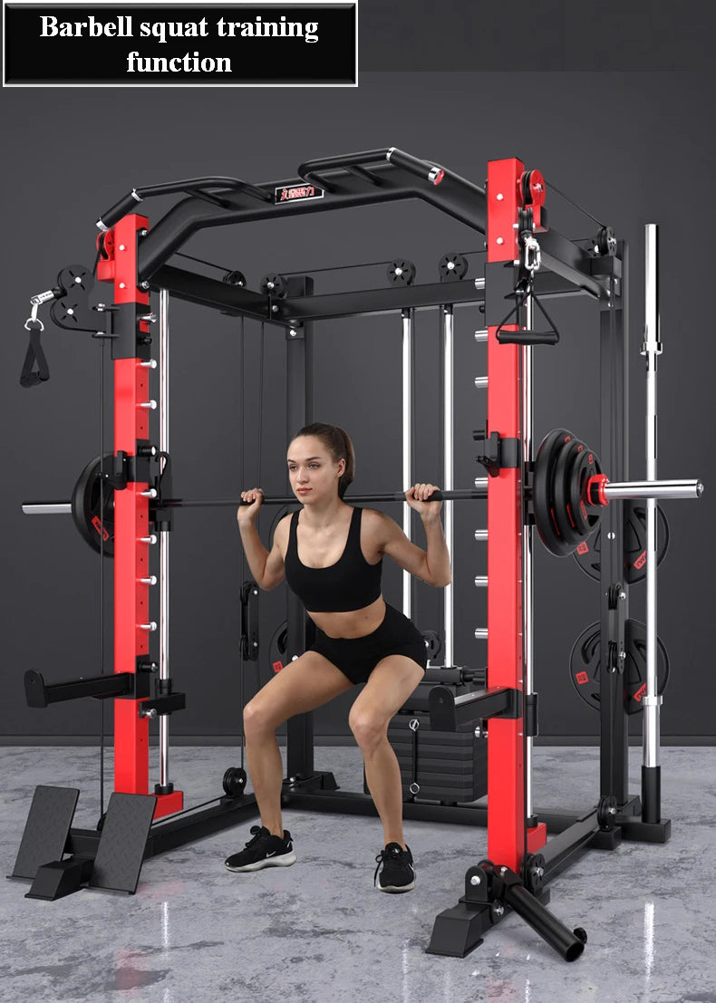 All-in-One Unisex Home Gym Equipment Multi-Function Smith Machine For Squat Rack And Weight Lifting