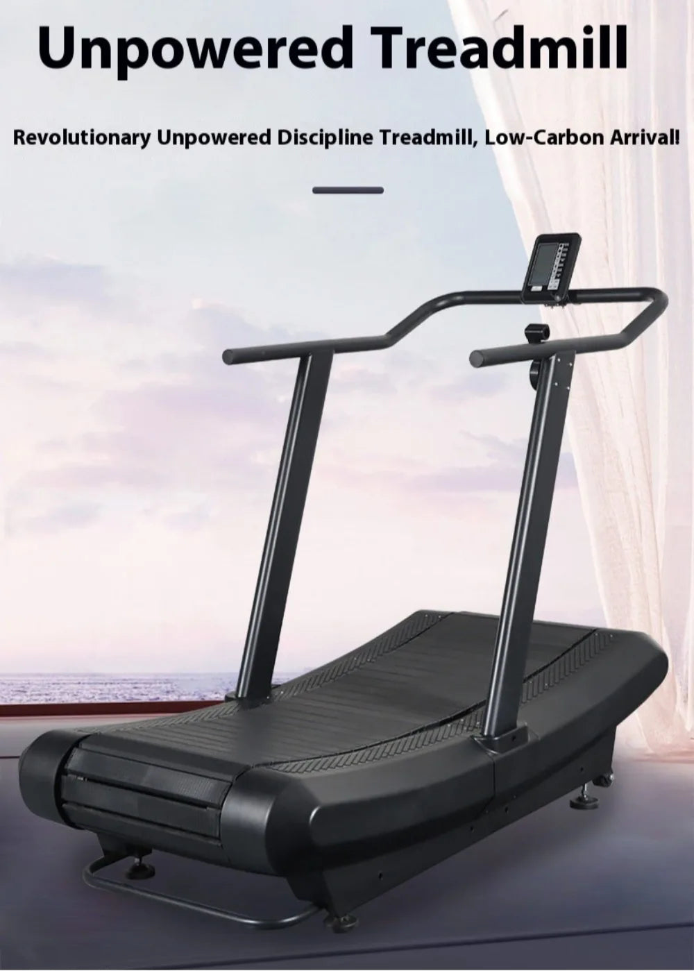 Unpowered Treadmill Gym Adjustable Curved Large Multi-functional Home Fitness Equipment No Power Manual Treadmill Resistance