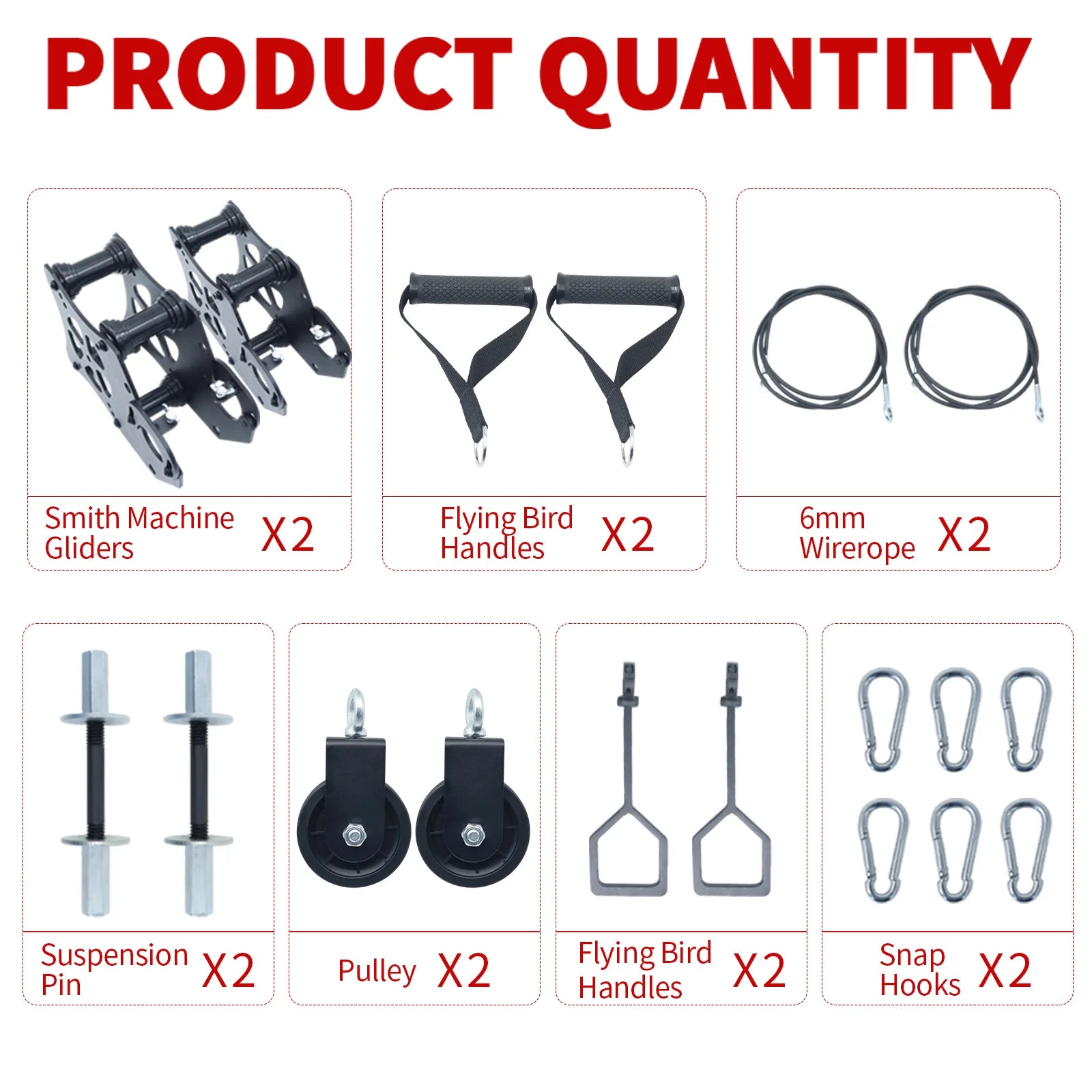 Pulley System Power Rack Attachments Smith Machine for Gym Home Cable Crossover Bench Press Deep Squat for 1"/ 2" Barbell