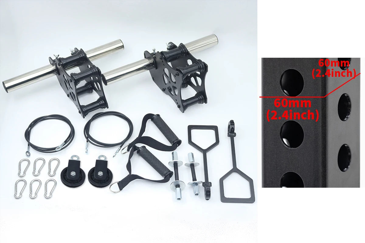 Pulley System Power Rack Attachments Smith Machine for Gym Home Cable Crossover Bench Press Deep Squat for 1"/ 2" Barbell