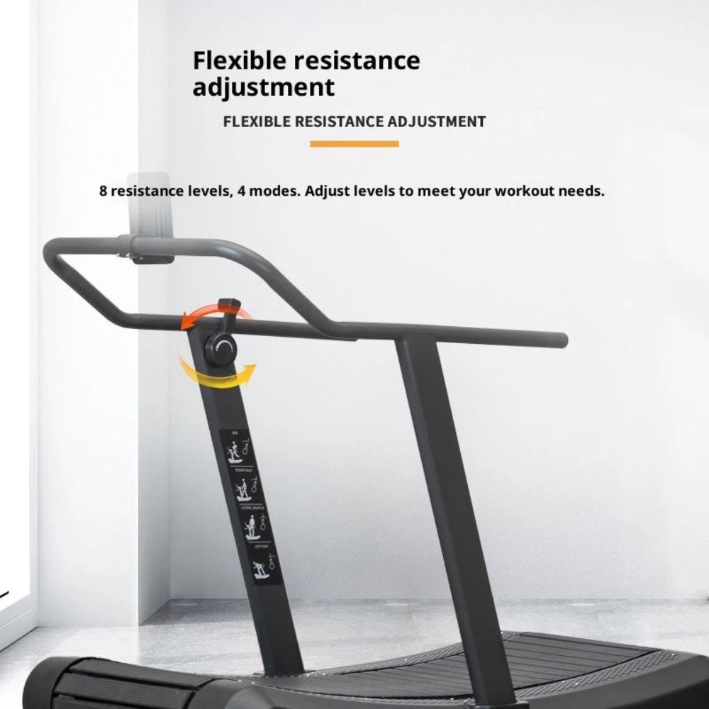Unpowered Treadmill Gym Adjustable Curved Large Multi-functional Home Fitness Equipment No Power Manual Treadmill Resistance