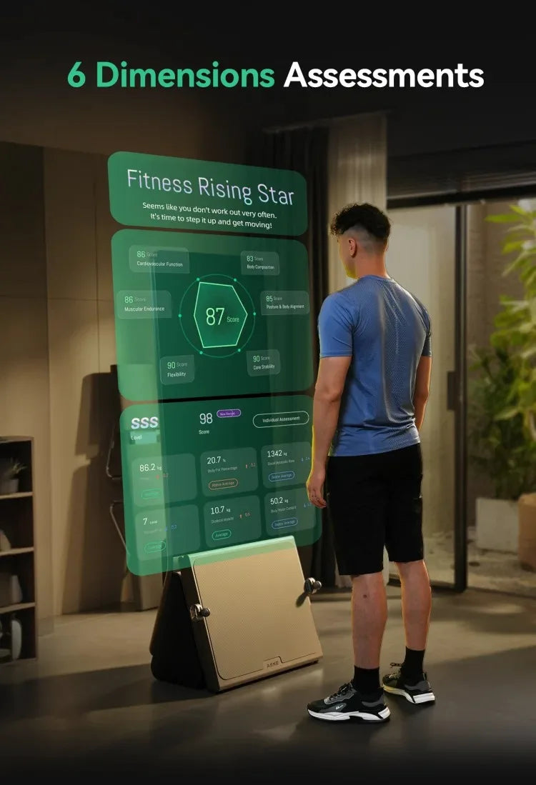 Multifunctional Folding Home Fitness Mirror, AI Real-time Data Monitoring, Precise Correction of Movements, Scientific Exercise