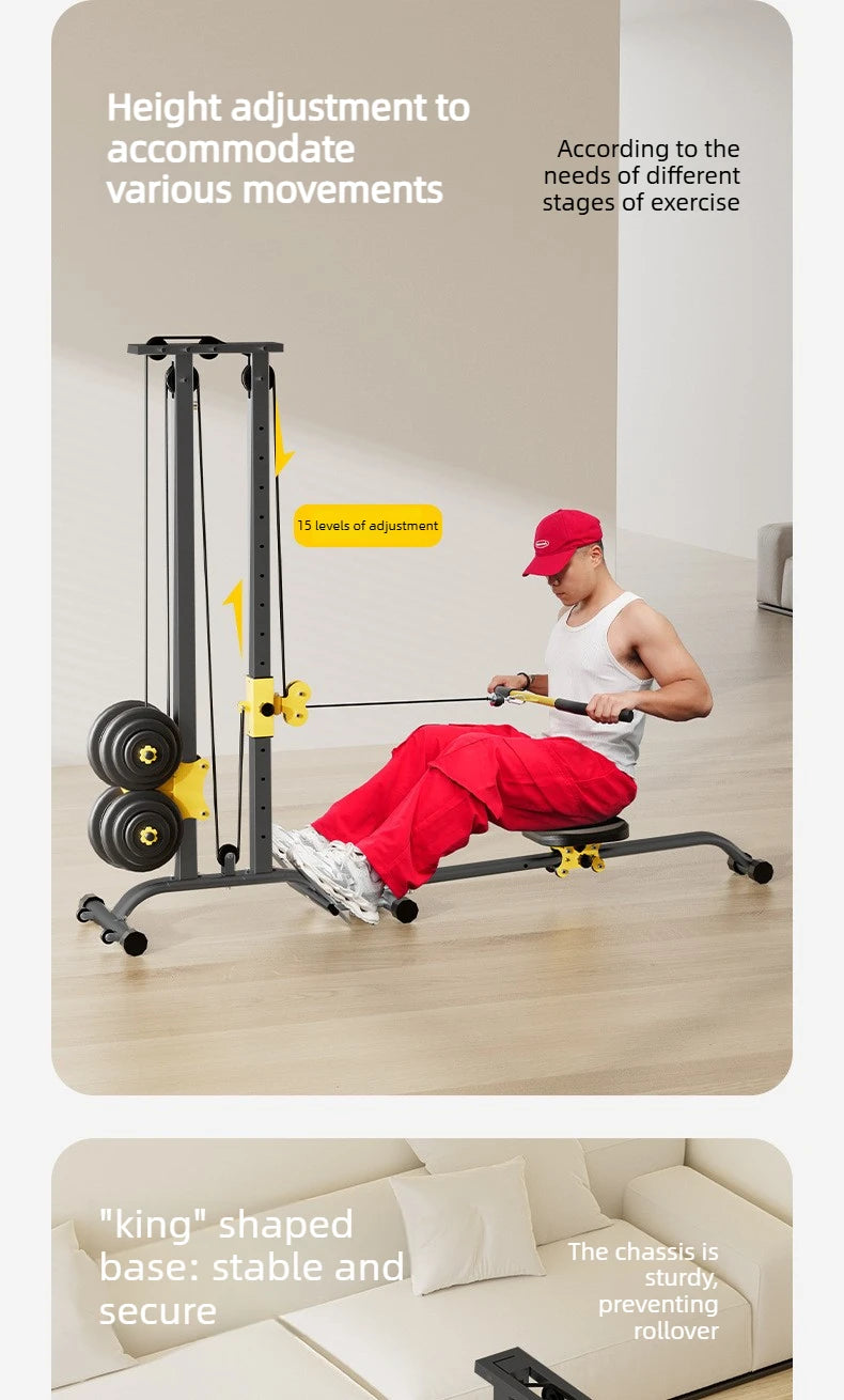 Rowing Machine With Pull-Back Function LAT Pull Down Machine For Fat-Burning Workouts Gym Equipments For Home