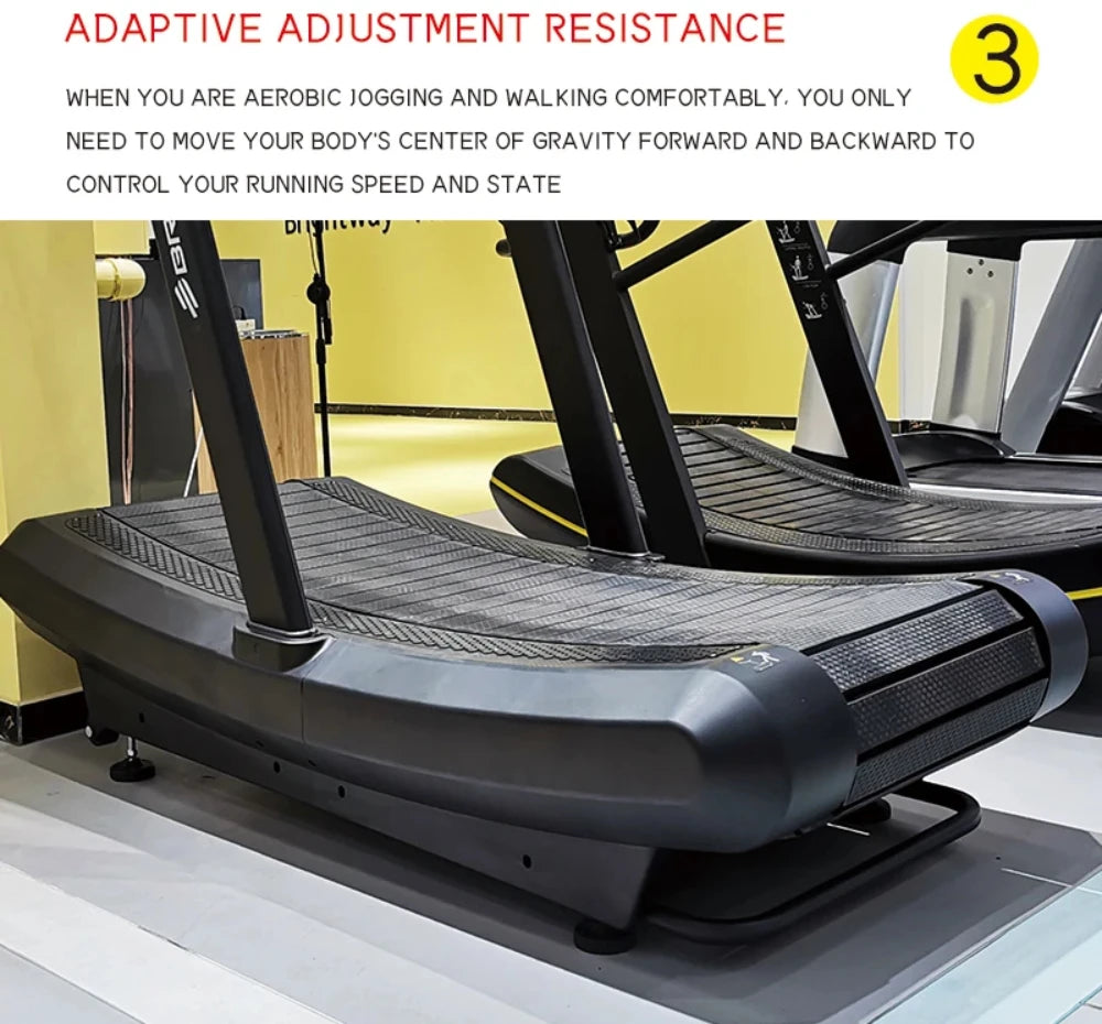 Unpowered Treadmill Gym Adjustable Curved Large Multi-functional Home Fitness Equipment No Power Manual Treadmill Resistance