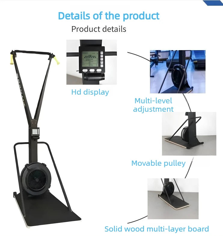 Ski Erg Trainer Mute Ski Machine Cardio Ski Machine Wind Resistance Winter  Exercise Training Machine for Home Indoor Gym Use