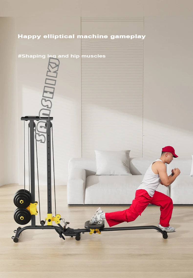 Rowing machine fitness equipment, exercise high pull stand dumbbell multifunctional integrated training device, smith machine