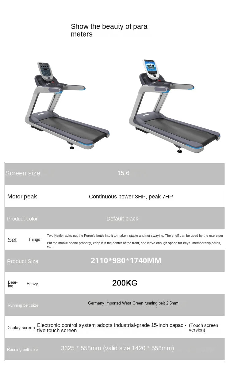 Intelligent Mute Multifunctional Electric treadmill, Shock Absorption, Indoor Commercial treadmill, in Gym
