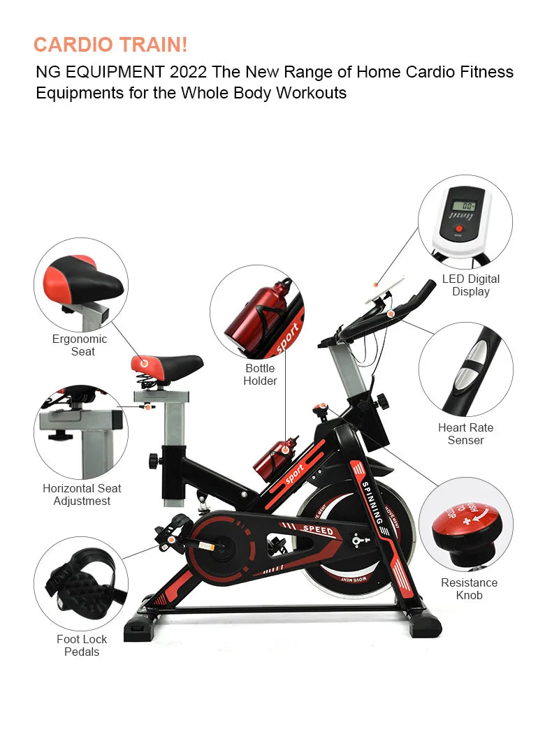 Fitness Spinning Elliptical Machine Cross Bike Cycling Trainer For Home Gym