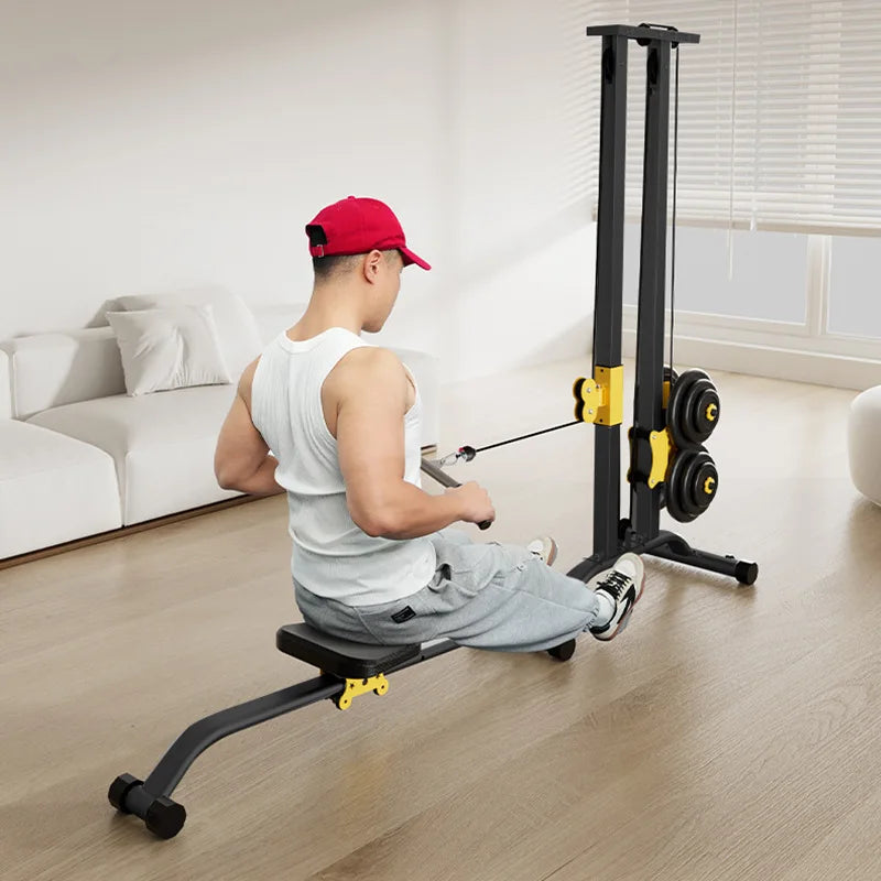 Rowing machine fitness equipment, exercise high pull stand dumbbell multifunctional integrated training device, smith machine