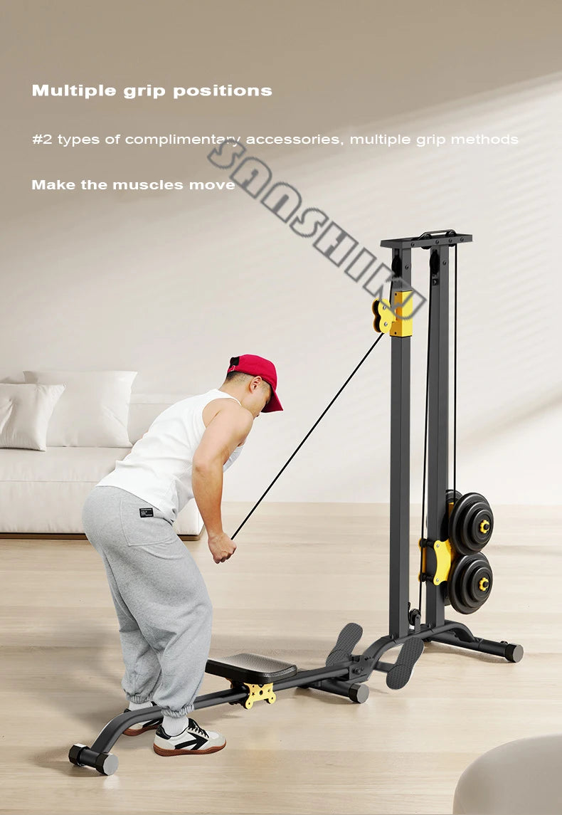 Rowing machine fitness equipment, exercise high pull stand dumbbell multifunctional integrated training device, smith machine