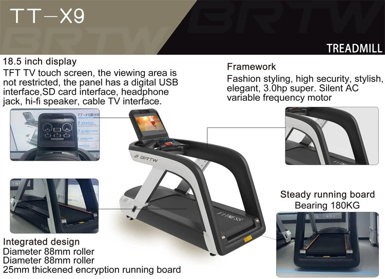 Fitness Equipment Commercial Treadmill Running Machine Cardio Gym Machine