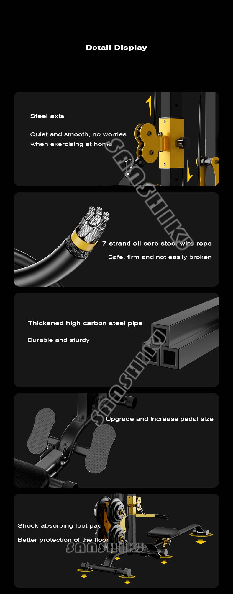 Rowing machine fitness equipment, exercise high pull stand dumbbell multifunctional integrated training device, smith machine